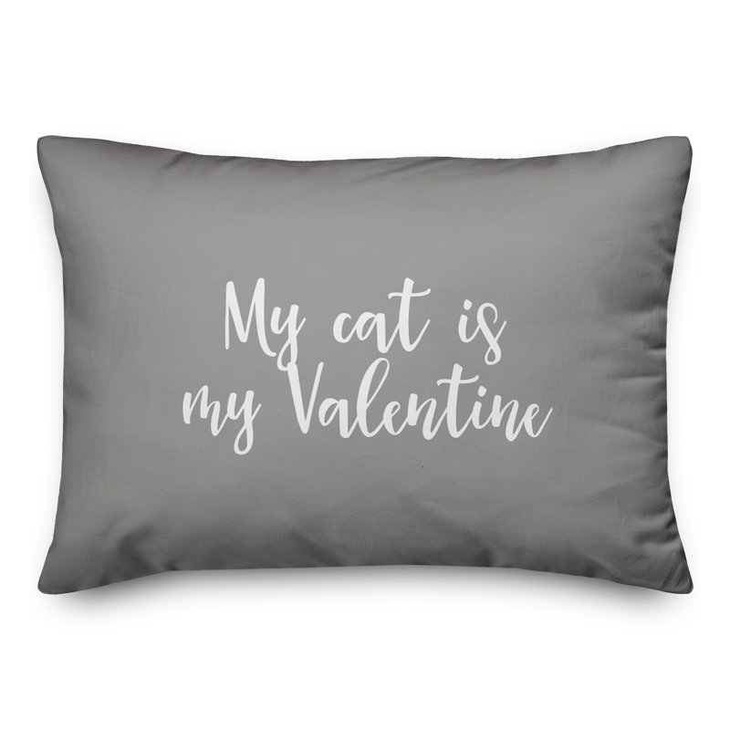 Coussin My Cat Is My Valentine, Gris