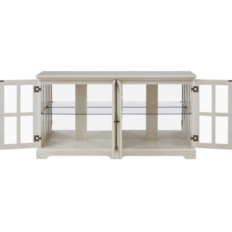 Armoire chic et blanche antique avec tablettes réglables et attrait fonctionnel en verre durable