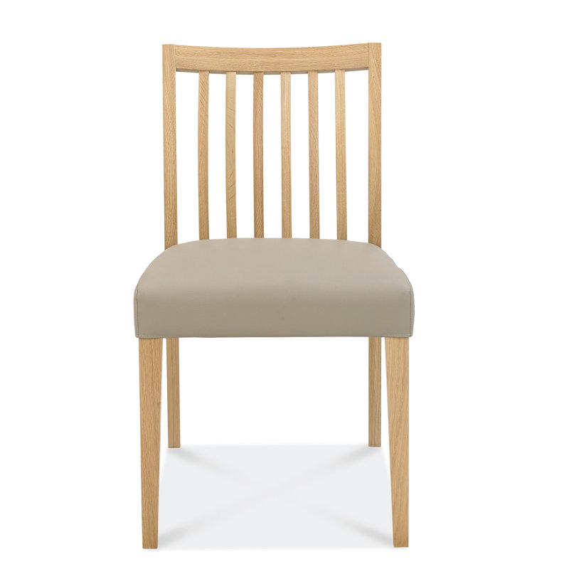 Izzie Upholstered Slat Back Side Chair, Oak