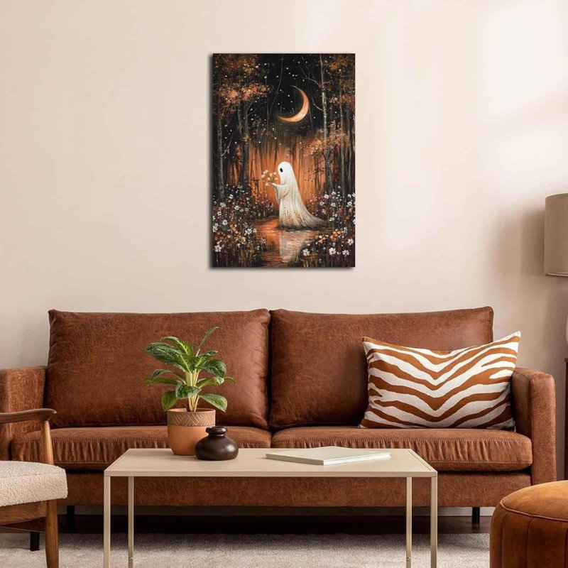 Art mural 24 "x 36" Ghost In Enchanted Forest