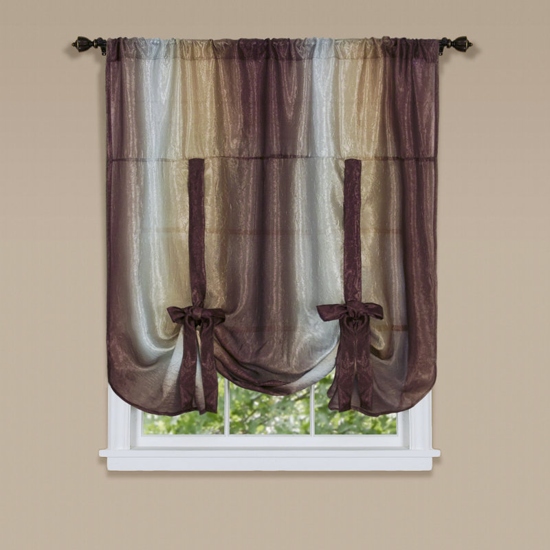 Velia Sheer Curtain Single Panel, Chocolate