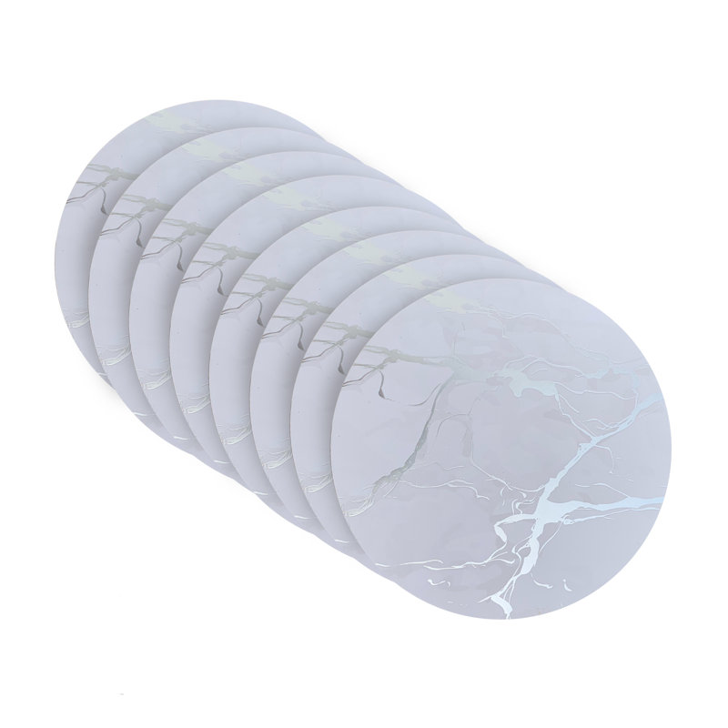 Marble Round 8 Piece Coaster Set