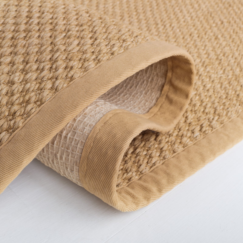 Auckland Jute/Sisal Beige/Yellow Area Rug, Rectangle 5' x 8'