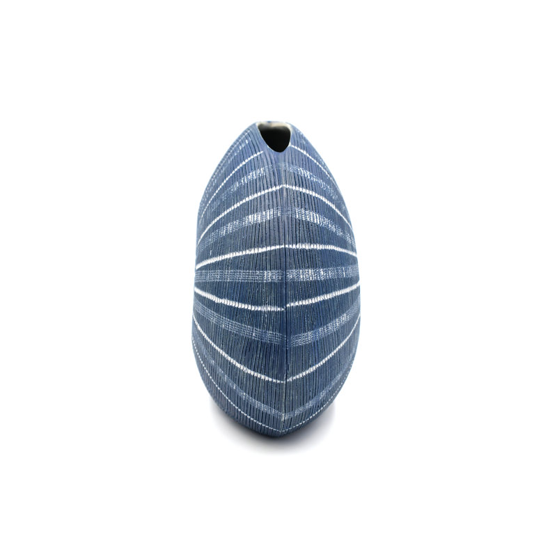 Bruster Jar, Blue, 6" H x 7" W x 3.5" D