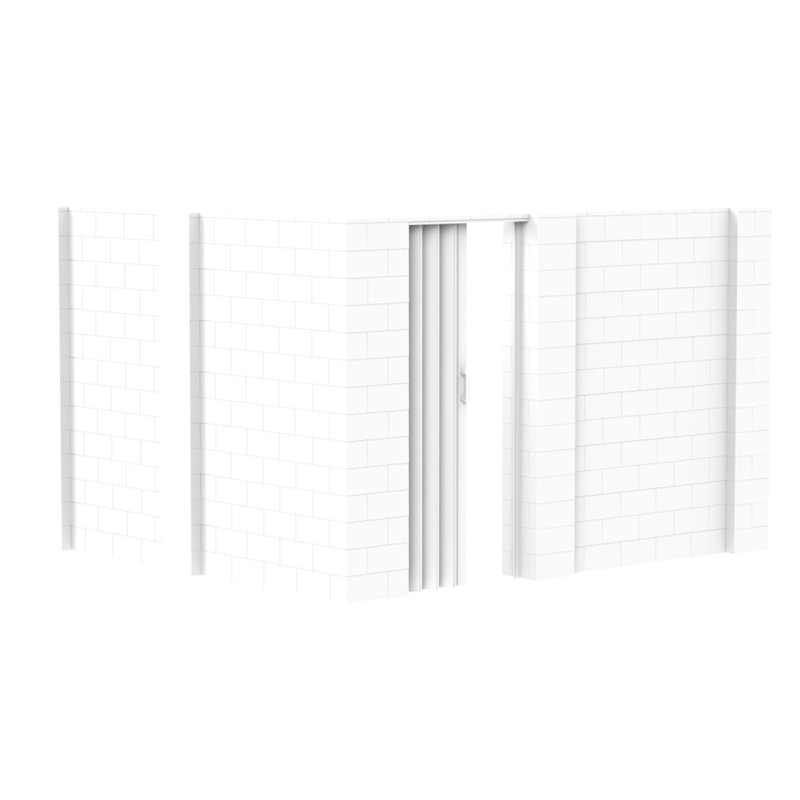 Ensemble mural en forme de L avec porte Everblock, H 84 po x l 120 po x P 120 po, Blanc