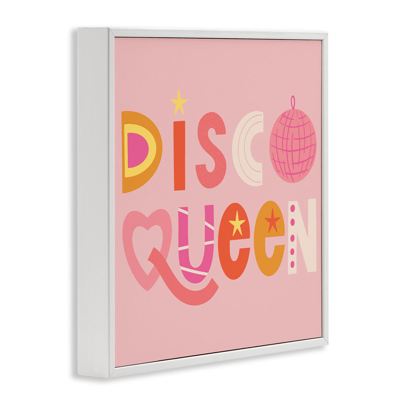 Giclée disco rose pastel, design par Sazerelli Designs, H 12 po x l 12 po, Estampe numérique encadrée blanc bord de mer