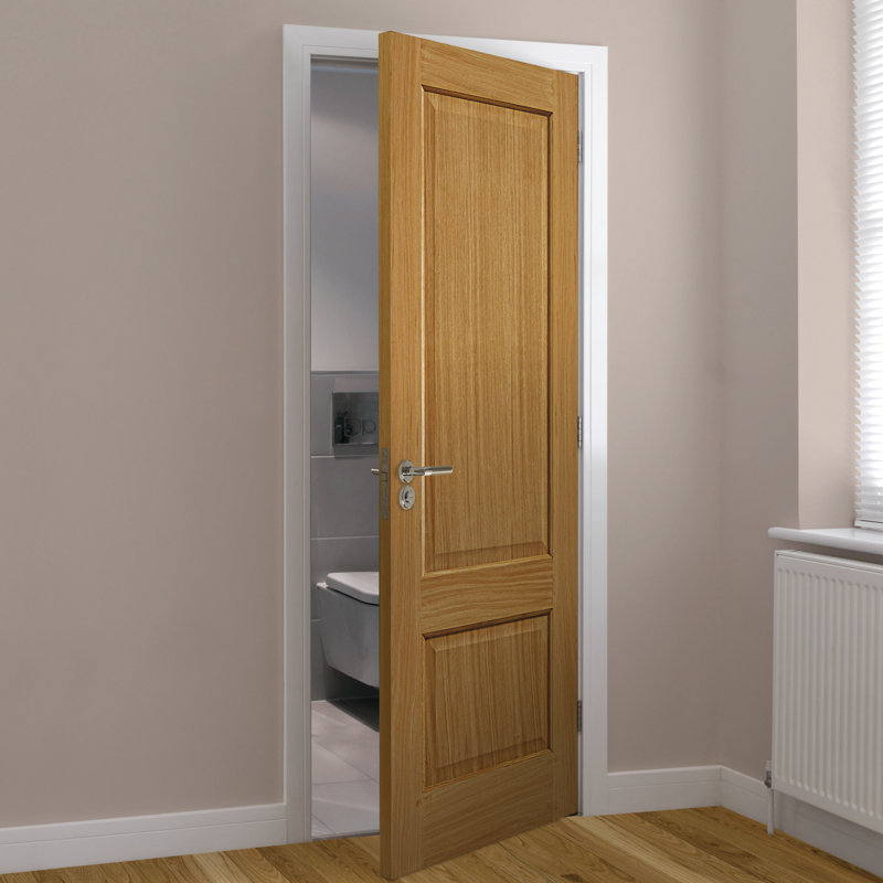 Trent Solid Oak Internal Door Unfinished, 198.1cm H x 83.8cm W x 3.5cm D