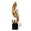 Objet décoratif en résine, verre, bois manufacturé, or et noir, motif plume.-1106963235