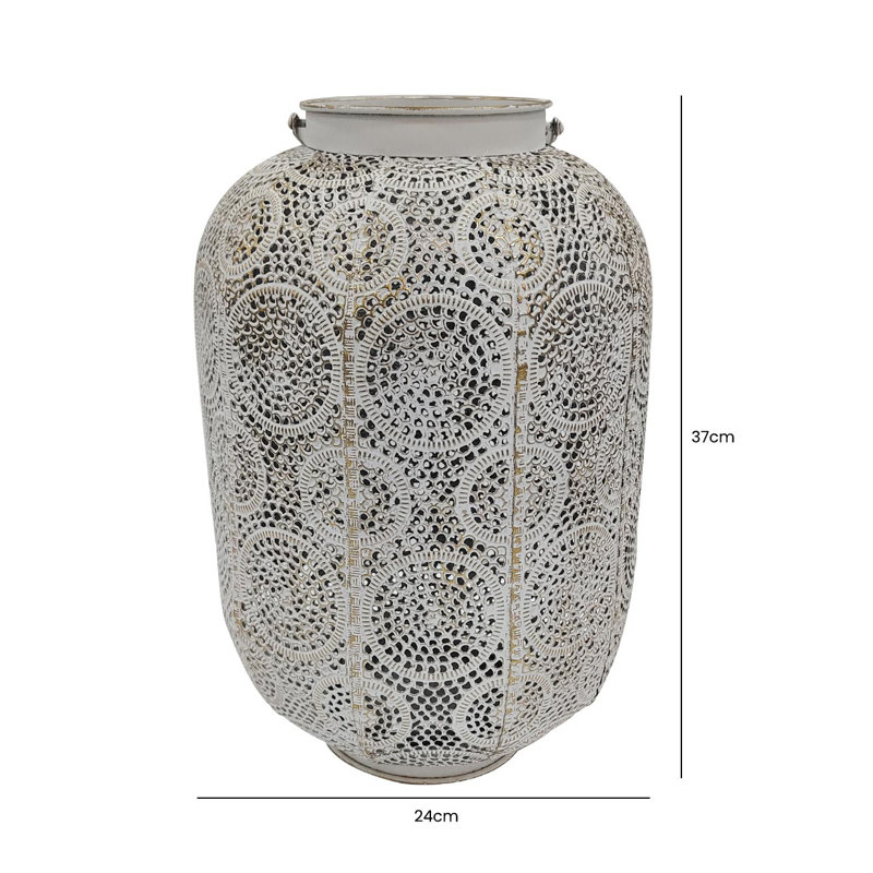 Metal Lantern, 37cm H x 24cm W x 24cm D