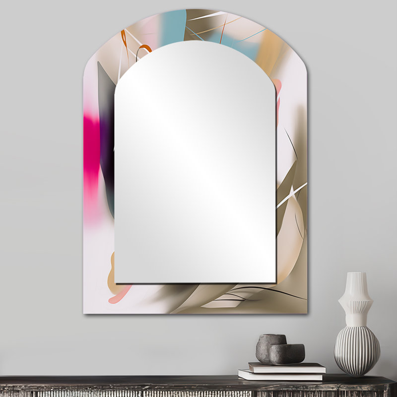 Forme abstraite, œuvre d'art III - peinture abstraite, miroir asymétrique, 34 po x 25 po
