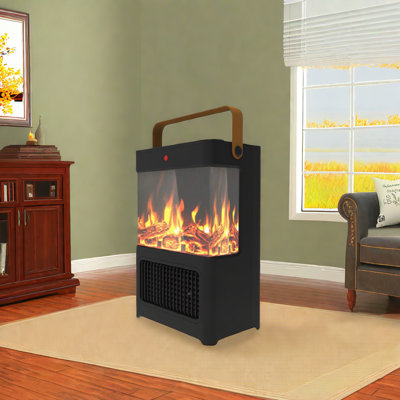Armoire chauffante avec interrupteur à flamme et bouton à DEL 3D, foyer électrique portatif, 3 niveaux de température, 1500 W