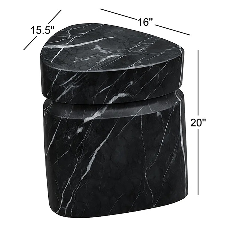Table d'appoint Zofia, Marbre noir