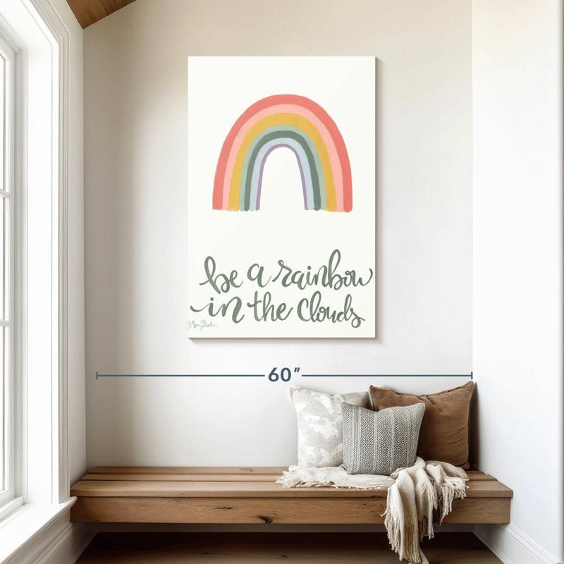 Tergel arc-en-ciel dans les nuages, H 45 po x l 30 po