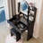17" Round LED Mirror Vanity Table + Soft Cushion Stool Suit, Large Mirror, Touch Switch, 3 Colors, Adjustable Brightness, Large Desktop, Multi-Layer High Capacity Storage, Suitable For Small Space-127153224