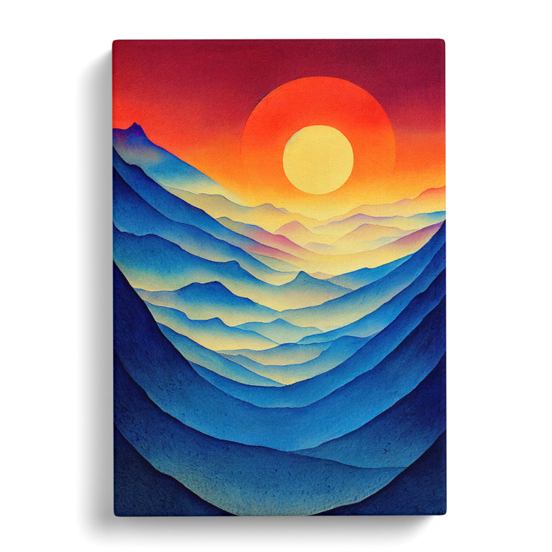 CAN-V0523-2791X Watercolour Sun Vol.2 - Wrapped Canvas Print, 76cm H x 50cm W x 3cm D