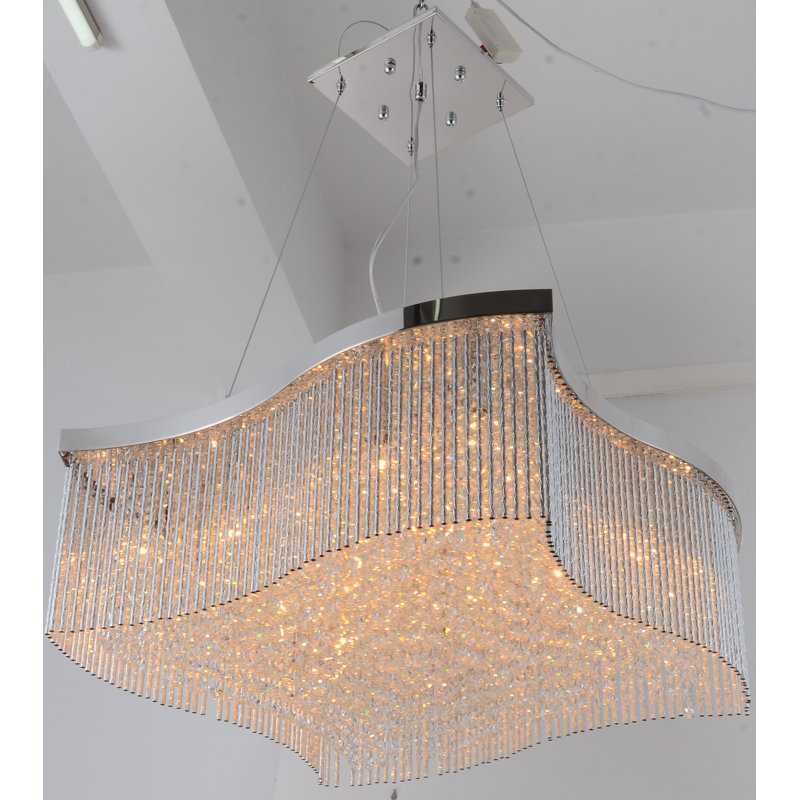 Darrion 24 - Light Steel Dimmable Geometric Chandelier