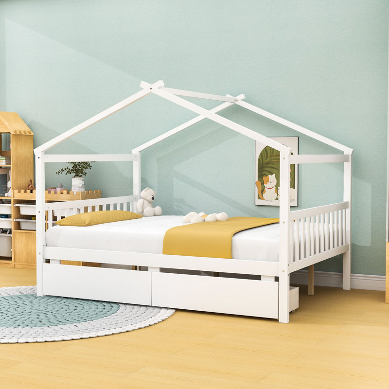 Lit double en bois Lorentzen, Blanc
