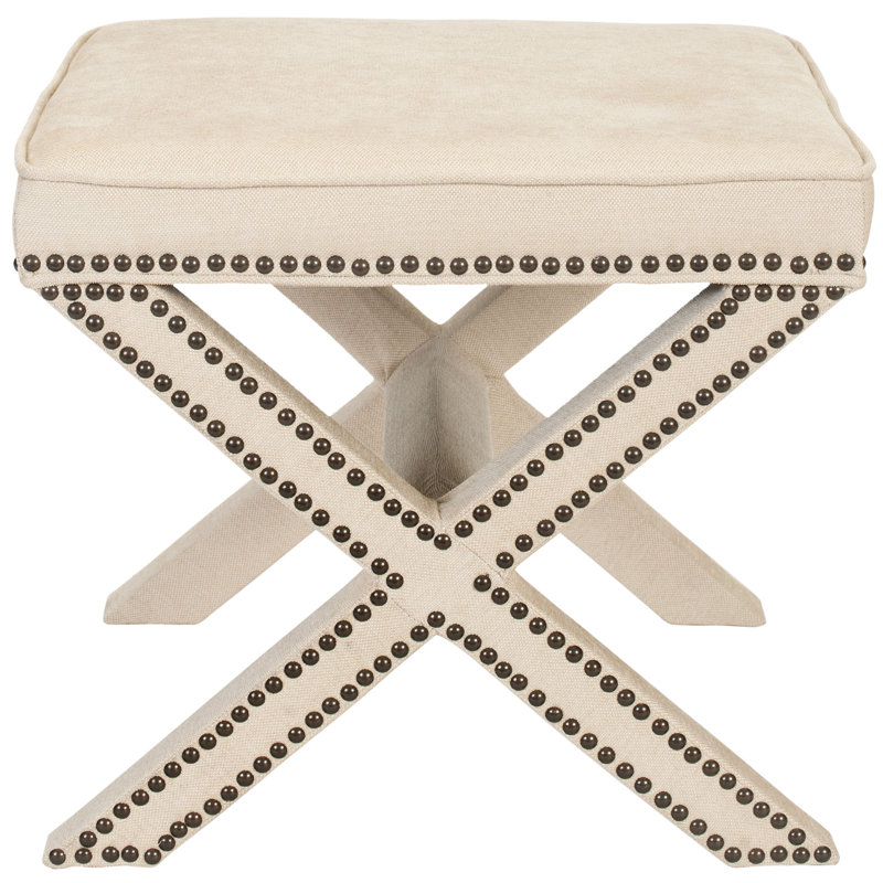 Dangela Upholstered Ottoman, Antique Gold