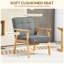 Chaise d'appoint, fauteuil rembourré avec dossier capitonné, gris