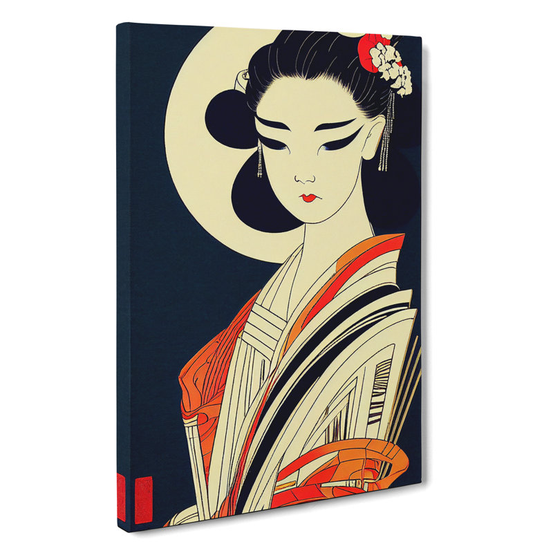 Artistic Geisha No.2 - Wrapped Canvas Print, 50cm H x 35cm W x 3cm D, Wrapped Canvas