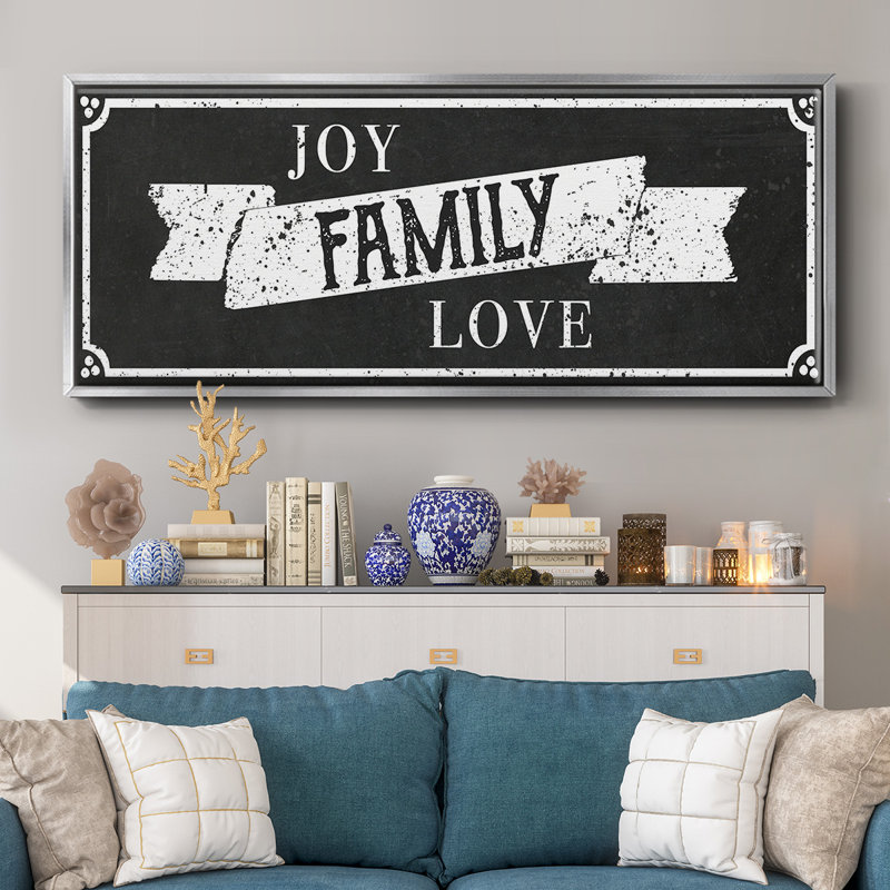 Joy Family Love - toile encadrée, H 24 po x l 60 po