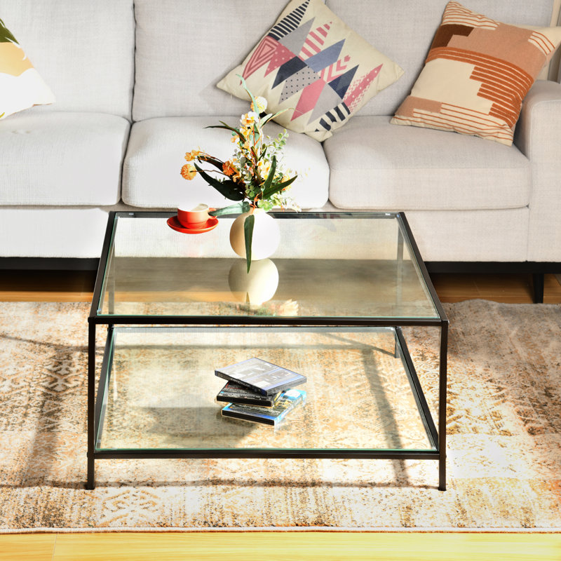 Abernathy Four Leg Coffee Table with Storage