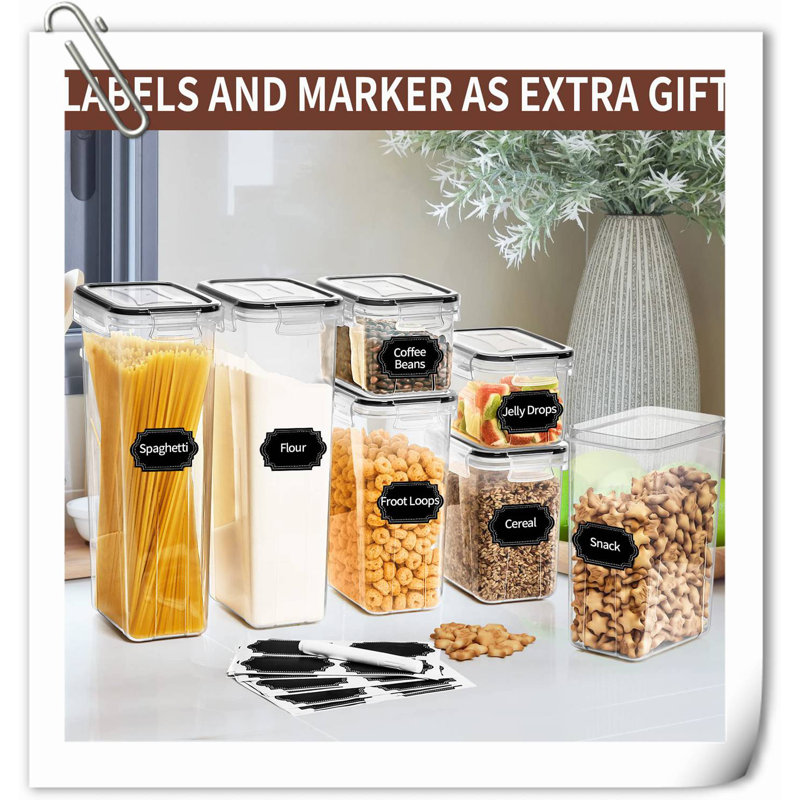 White BPA-Free Plastic Airtight Food Storage Container Set