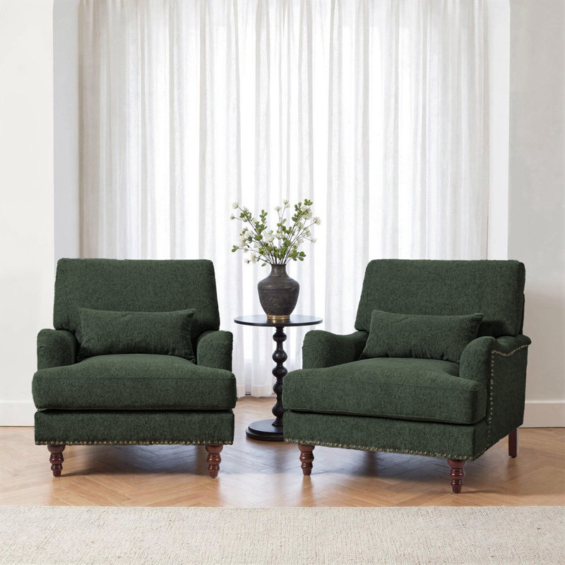 Fauteuil rembourré, Vert