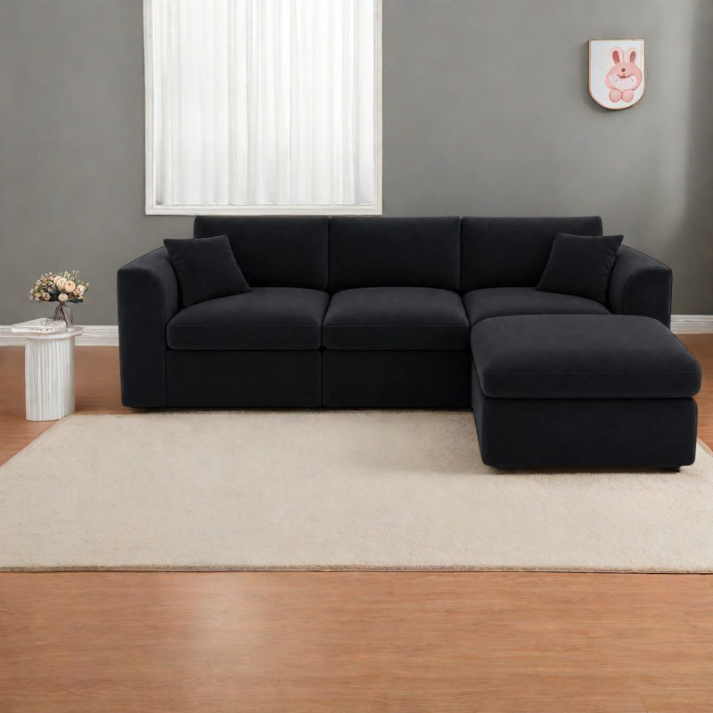 Canapé modulaire en mousse chenille sans assemblage