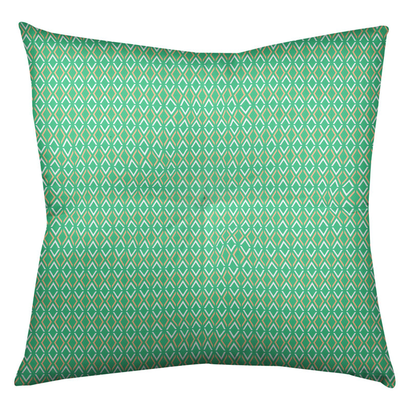 Coussin de sol Katelyn Elizabeth, 26 po x 26 po, Vert / orange