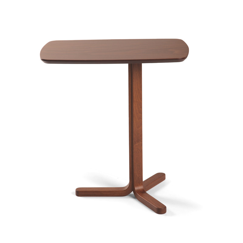 Yanki Solid Wood End Table, Light Walnut
