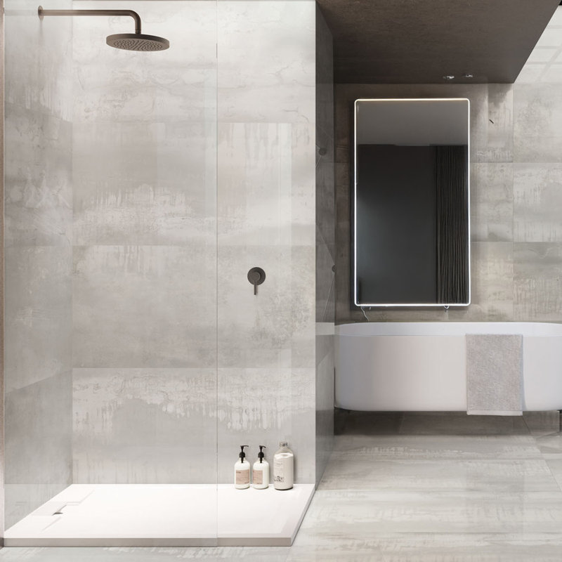 Aduro Grey Venataro 24x48 Polished Natural Stone/ Marble Large Format Porcelain Floor and Wall Tile, Concrete Look, Flux