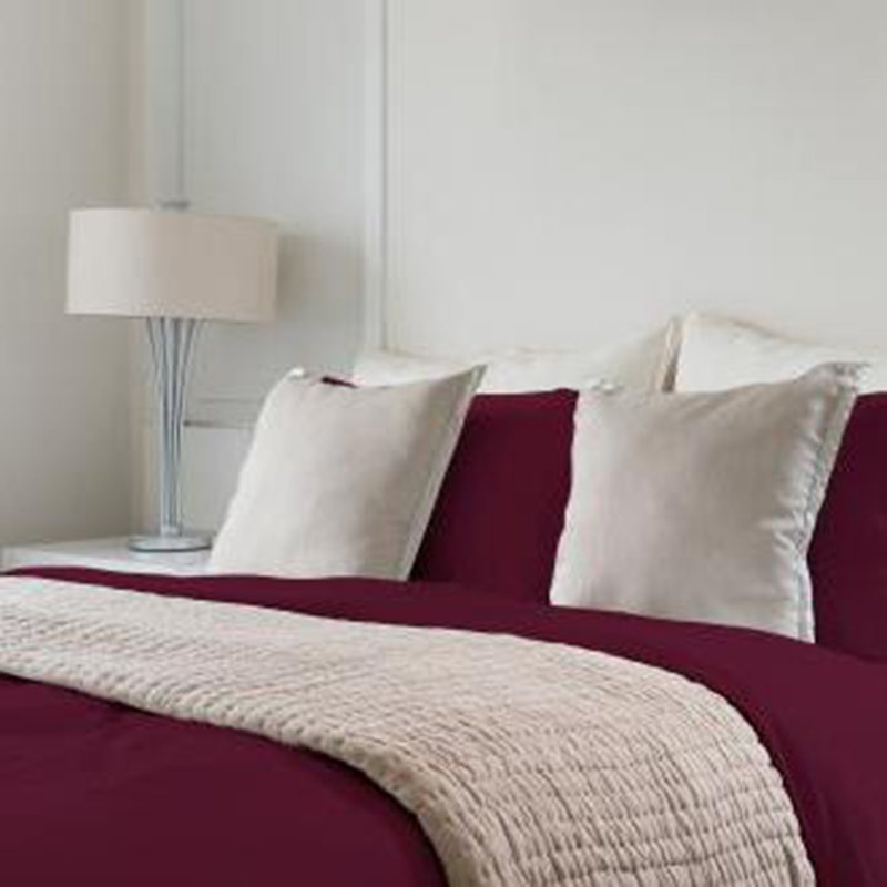 Ensemble de draps 4 pièces Deluxe Soft 100% rayonne de bambou, Bourgogne, Ensemble de draps très grand californien avec 2 t