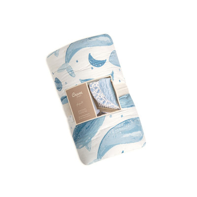 Whale Themed 40"x40" Cotton Quilted Playmat, Caspian Crane Baby