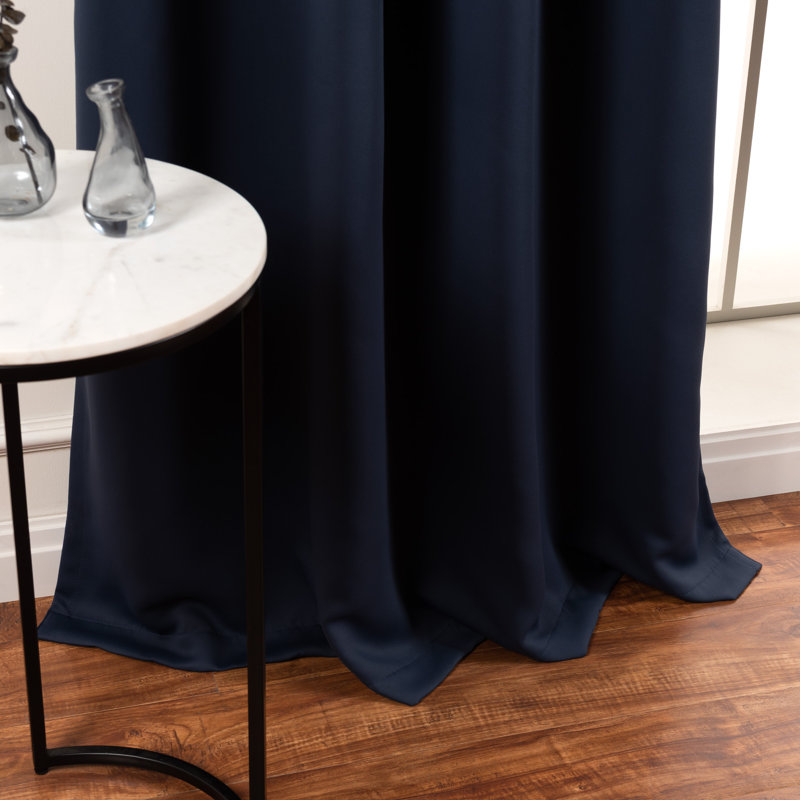 Flame Retardant Thermal Insulated Blackout Curtain, 52" W x 96" L, Navy