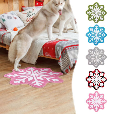 Tapis de flocons de neige Paillasson de flocons de neige d'hiver Tapis de flocon de neige Tapis de porte décoratif antidérapant de Noël mignon