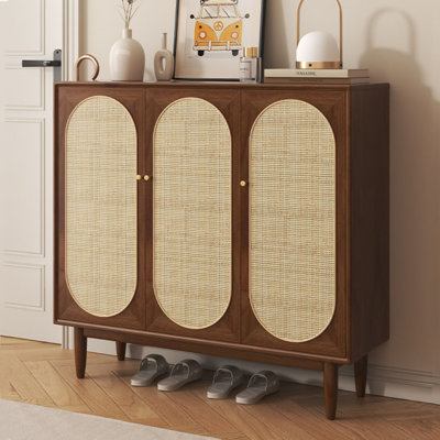 Simple Black Entrance Cabinet Shoe Cabinet 10 Pair Shoe Storage