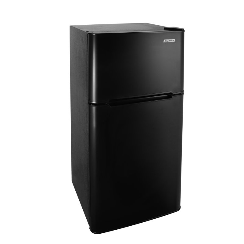 Réfrigérateur compact 19 pouces 2 portes en acier inoxydable, Noir