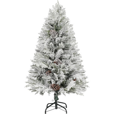 Premium Artificial Christmas Tree, Snow Flocked Hinged Pine Tree W/800+ Snowflake Branches, Solid Metal Stand For Holiday Decoration Indoor Outdoor Us -  The Holiday Aisle®, CD489045F41548E79CEE8A0E5D3D6395