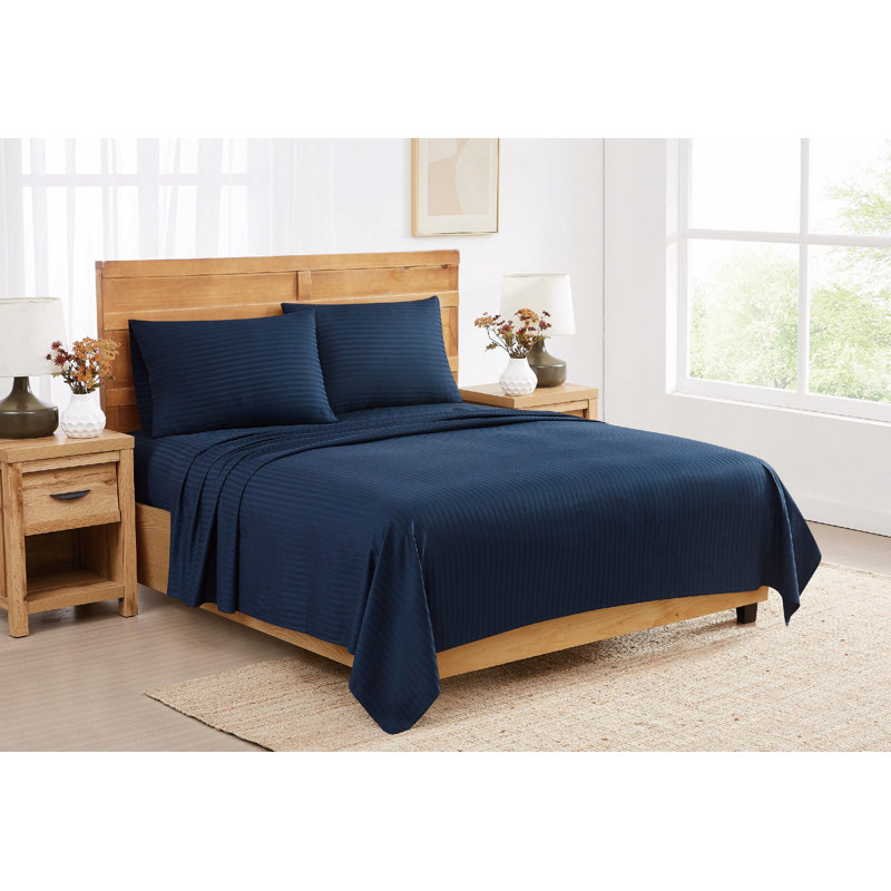 Ensemble de draps Royal Signature, Ensemble de draps pour grand lit avec un drap-hous, Bleu marine