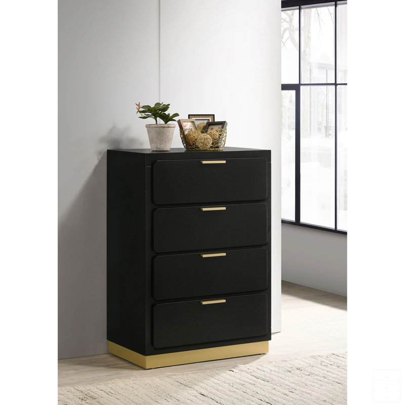Commode 4 tiroirs, Noir