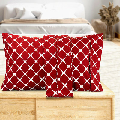 Luxury Bloom Pillowcase Set - 1500 Thread Count, Super Soft & Wrinkle Resistant, Easy Slip-On Design - Queen Size, Burgundy Color - 2-Piece Set