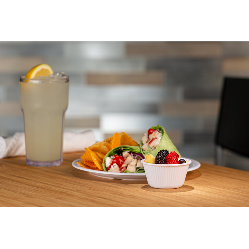 Melamine Fluted Bowl Sauce Ramekin, 4 oz, White