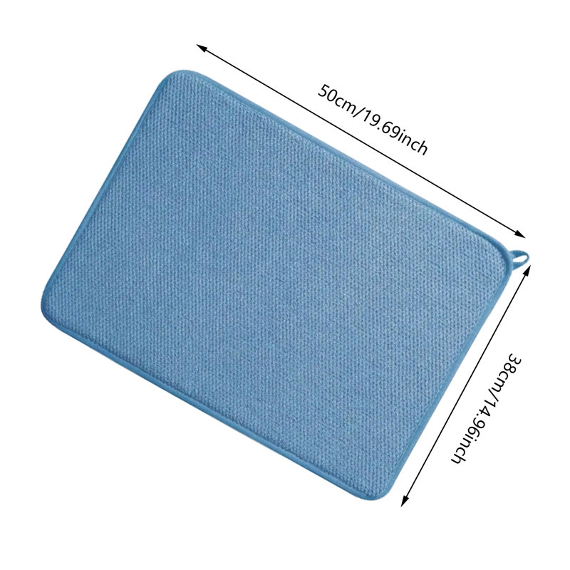 20"x14" Microfiber Dish Drying Mat, 2-Pack Absorbent Kitchen Mat