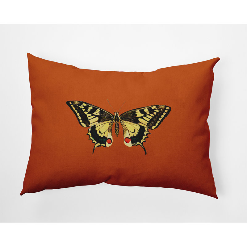 Outdoor Reversible Throw Pillow, Orange