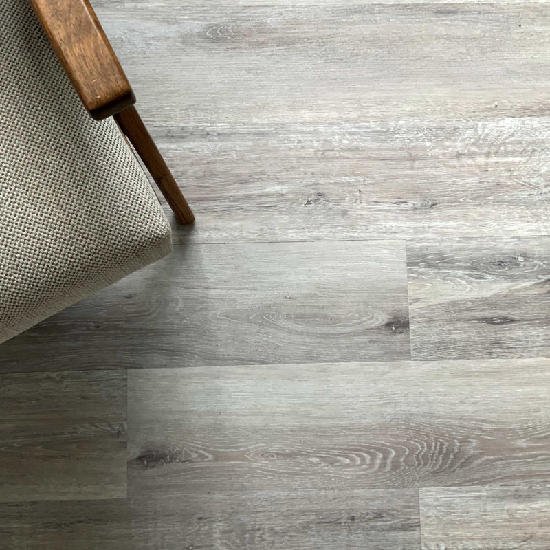 5mm Thick 7'' W x 48'' L Vinyl Plank, Talc