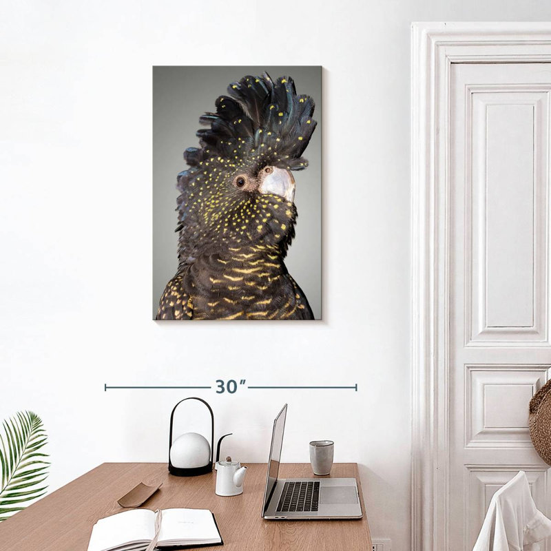 Brampt Black Cockatoo Head, 30" H x 20" W