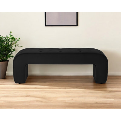 Banc rembourré de 52 po en velours