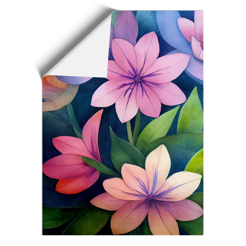 XV1022-1033X Beautiful Watercolour Flowers No.4 - Print, No Matte, 59.4cm H x 42cm W, Paper