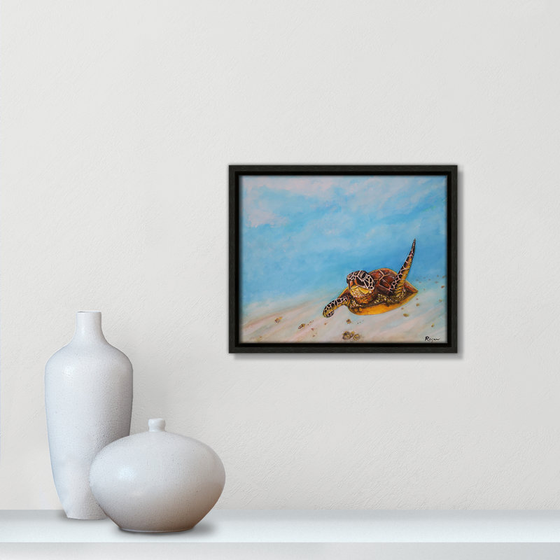 Imprimé de tortue de mer Rashebia par Mike Ragan pour, H 9,5 po x l 11,5 po, Espresso